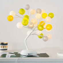 Load image into Gallery viewer, Creative Cotton Ball Tree Lamp Battery USB Table Lamp Rattan Ball Lamp