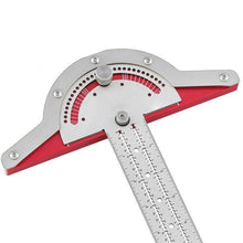 Load image into Gallery viewer, Woodworkers Edge Ruler Protractor Angle Protractor Two Arm Woodworking Ruler Measure Instruments Carpentry Tools