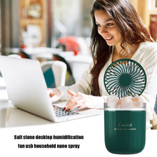 Load image into Gallery viewer, Portable Crystal Aromatheraphy Humidifier USB Wireless Aroma Essential Oil Diffuser With Adjustable Fan Warm Light Air Cooler