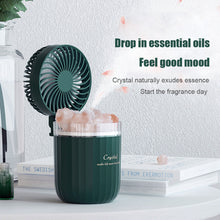 Load image into Gallery viewer, Portable Crystal Aromatheraphy Humidifier USB Wireless Aroma Essential Oil Diffuser With Adjustable Fan Warm Light Air Cooler