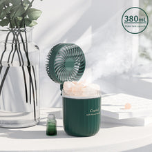 Load image into Gallery viewer, Portable Crystal Aromatheraphy Humidifier USB Wireless Aroma Essential Oil Diffuser With Adjustable Fan Warm Light Air Cooler