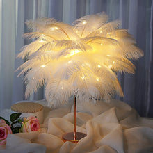 Load image into Gallery viewer, Feather Lamp Nordic Desk Lamp European-Style Bedroom Bedside Feather Table Lamp Night Light Table Lamp Decoration Modern