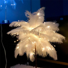 Load image into Gallery viewer, Feather Lamp Nordic Desk Lamp European-Style Bedroom Bedside Feather Table Lamp Night Light Table Lamp Decoration Modern