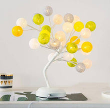 Load image into Gallery viewer, Creative Cotton Ball Tree Lamp Battery USB Table Lamp Rattan Ball Lamp