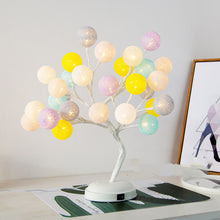 Load image into Gallery viewer, Creative Cotton Ball Tree Lamp Battery USB Table Lamp Rattan Ball Lamp
