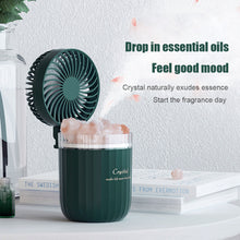 Load image into Gallery viewer, Portable Crystal Aromatheraphy Humidifier USB Wireless Aroma Essential Oil Diffuser With Adjustable Fan Warm Light Air Cooler
