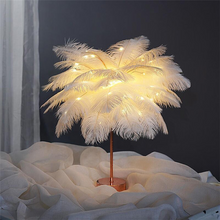 Load image into Gallery viewer, Feather Lamp Nordic Desk Lamp European-Style Bedroom Bedside Feather Table Lamp Night Light Table Lamp Decoration Modern
