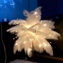 Load image into Gallery viewer, Feather Lamp Nordic Desk Lamp European-Style Bedroom Bedside Feather Table Lamp Night Light Table Lamp Decoration Modern
