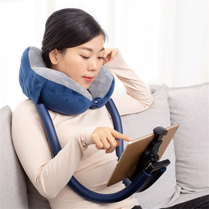 Best Selling 2020 Products Luxurious 2 In1 Lazy Memory Foam U Shaped Pillow Neck Head Sleep Cushion Phone Holder Аксессуары