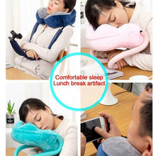 Load image into Gallery viewer, Best Selling 2020 Products Luxurious 2 In1 Lazy Memory Foam U Shaped Pillow Neck Head Sleep Cushion Phone Holder Аксессуары
