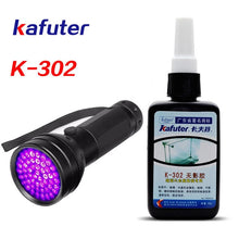 Load image into Gallery viewer, UV Glue UV Curing Adhesive K-302+51 LED UV Flashlight UV Curing Adhesive Crystal Glass and Metal Bonding
