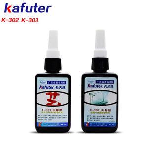 Strong  50ml Kafuter UV Glue UV Curing Adhesive K-303/302 51LED UV Flashlight UV Curing Adhesive Crystal Glass Metal Bonding