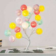 Load image into Gallery viewer, Creative Cotton Ball Tree Lamp Battery USB Table Lamp Rattan Ball Lamp
